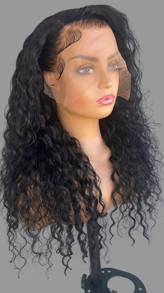 22-24” 100% Human hair Deep Wave 13x4 Frontal wig